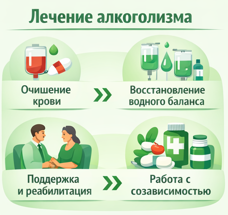 лечение алкоголизма в Старом Крыме этапы